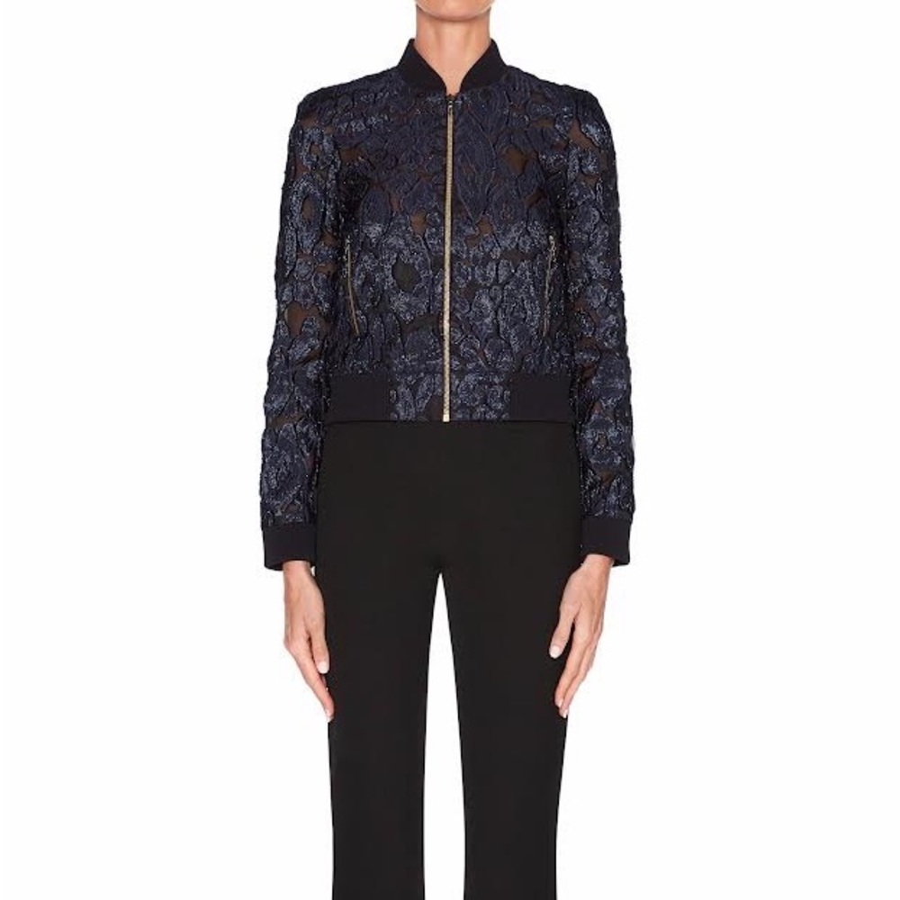💗Roland Mouret Metallic Purple Bomber Jacket 💗